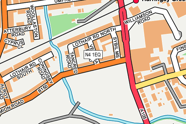 N4 1EQ map - OS OpenMap – Local (Ordnance Survey)