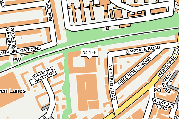 N4 1FF map - OS OpenMap – Local (Ordnance Survey)