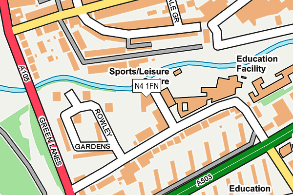 N4 1FN map - OS OpenMap – Local (Ordnance Survey)