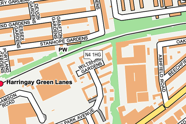 N4 1HG map - OS OpenMap – Local (Ordnance Survey)