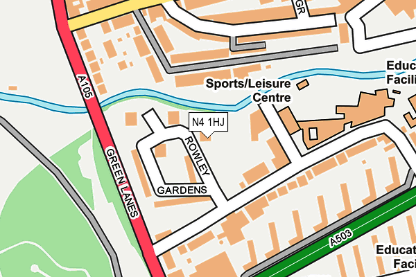 N4 1HJ map - OS OpenMap – Local (Ordnance Survey)