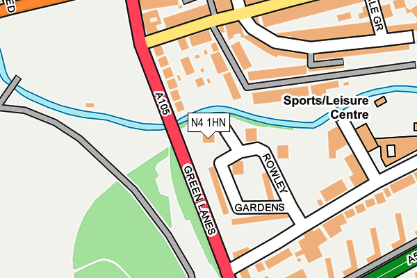 N4 1HN map - OS OpenMap – Local (Ordnance Survey)