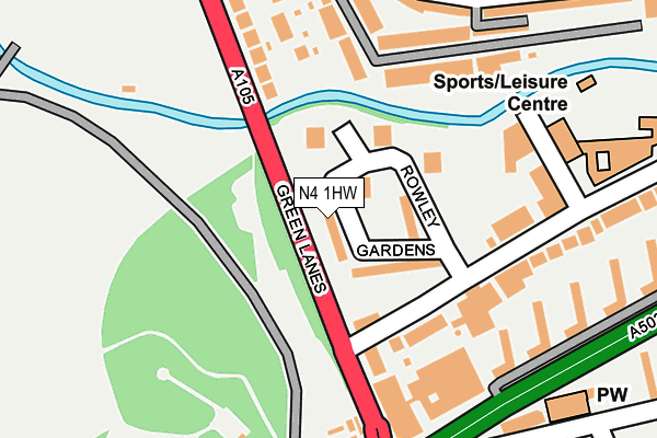 N4 1HW map - OS OpenMap – Local (Ordnance Survey)
