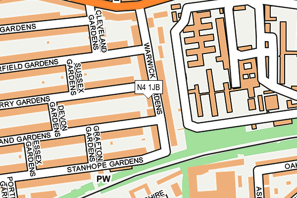 N4 1JB map - OS OpenMap – Local (Ordnance Survey)