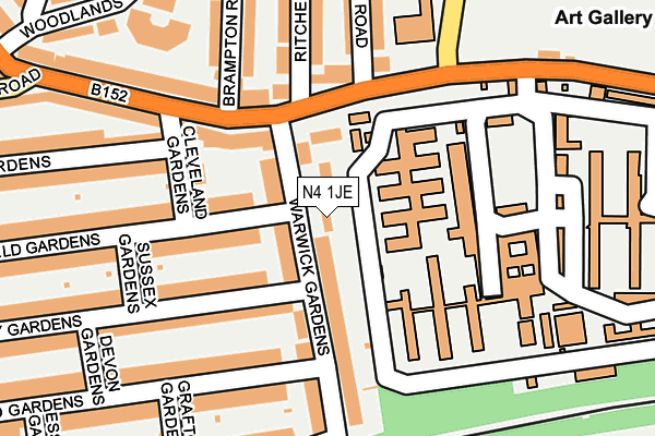 N4 1JE map - OS OpenMap – Local (Ordnance Survey)