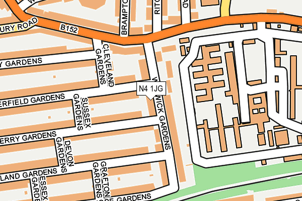 N4 1JG map - OS OpenMap – Local (Ordnance Survey)