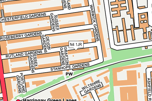 N4 1JR map - OS OpenMap – Local (Ordnance Survey)