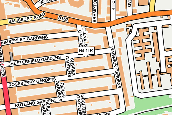 N4 1LR map - OS OpenMap – Local (Ordnance Survey)