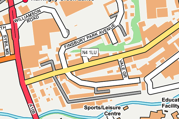 N4 1LU map - OS OpenMap – Local (Ordnance Survey)