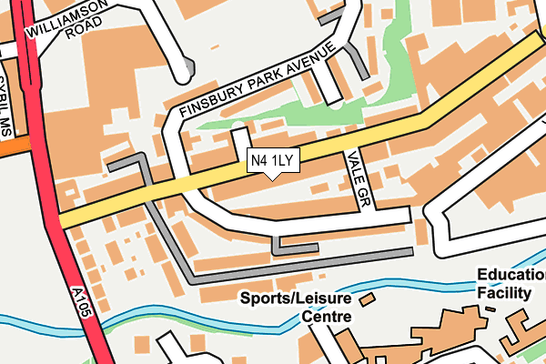 N4 1LY map - OS OpenMap – Local (Ordnance Survey)