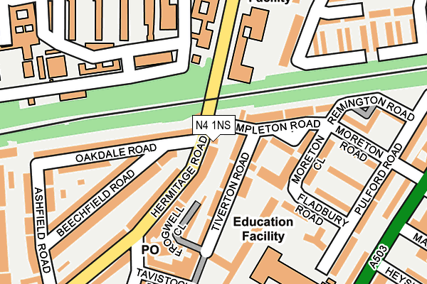 N4 1NS map - OS OpenMap – Local (Ordnance Survey)