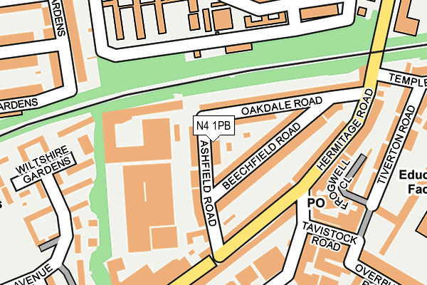 N4 1PB map - OS OpenMap – Local (Ordnance Survey)