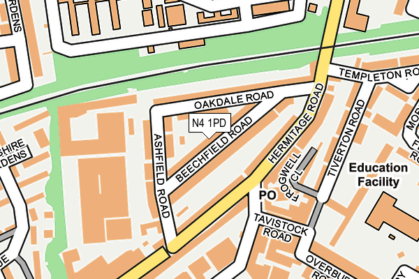 N4 1PD map - OS OpenMap – Local (Ordnance Survey)