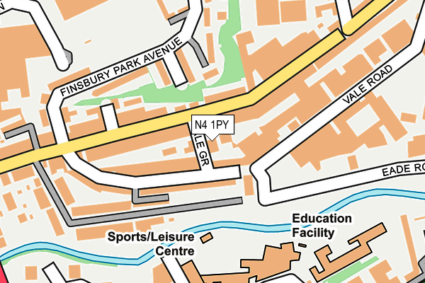 N4 1PY map - OS OpenMap – Local (Ordnance Survey)