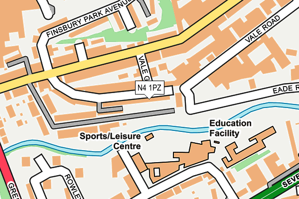 N4 1PZ map - OS OpenMap – Local (Ordnance Survey)