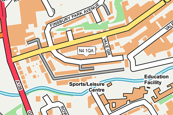 N4 1QA map - OS OpenMap – Local (Ordnance Survey)