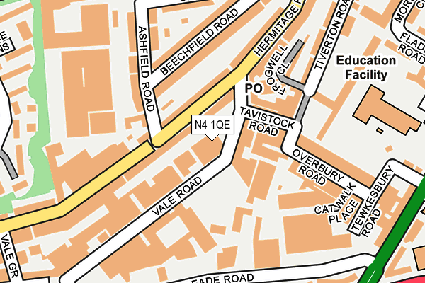 N4 1QE map - OS OpenMap – Local (Ordnance Survey)