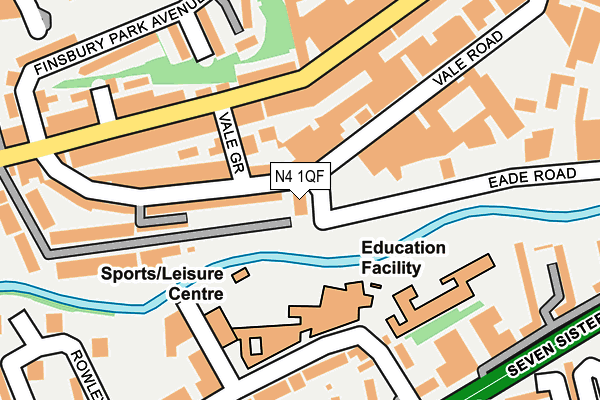 N4 1QF map - OS OpenMap – Local (Ordnance Survey)
