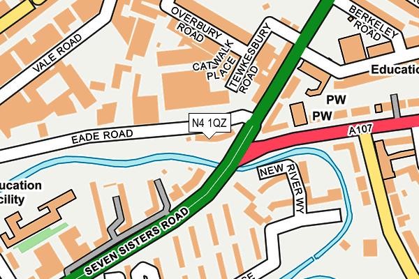 N4 1QZ map - OS OpenMap – Local (Ordnance Survey)