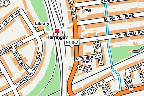N4 1RD map - OS OpenMap – Local (Ordnance Survey)