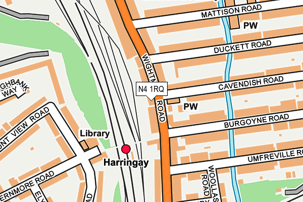 N4 1RQ map - OS OpenMap – Local (Ordnance Survey)