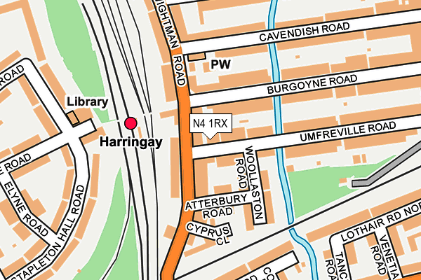 N4 1RX map - OS OpenMap – Local (Ordnance Survey)