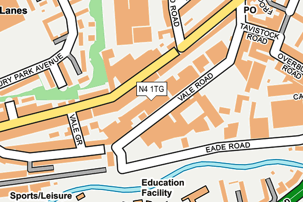 N4 1TG map - OS OpenMap – Local (Ordnance Survey)