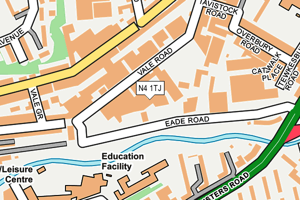 N4 1TJ map - OS OpenMap – Local (Ordnance Survey)