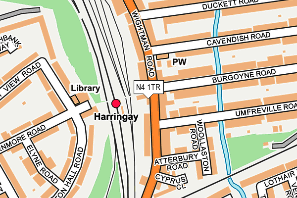 N4 1TR map - OS OpenMap – Local (Ordnance Survey)