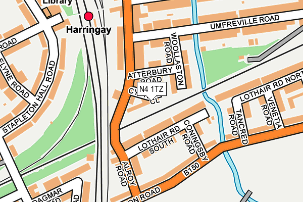 N4 1TZ map - OS OpenMap – Local (Ordnance Survey)