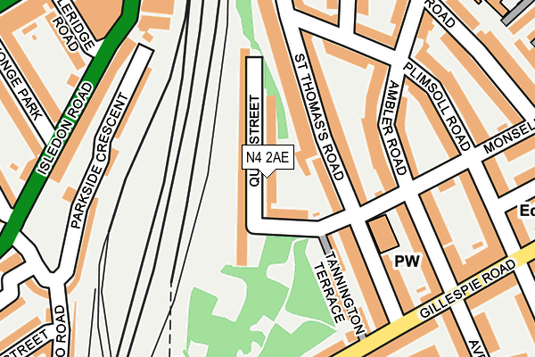 N4 2AE map - OS OpenMap – Local (Ordnance Survey)
