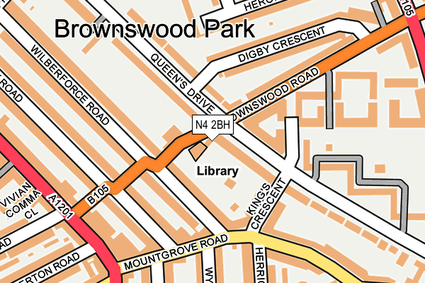 N4 2BH map - OS OpenMap – Local (Ordnance Survey)