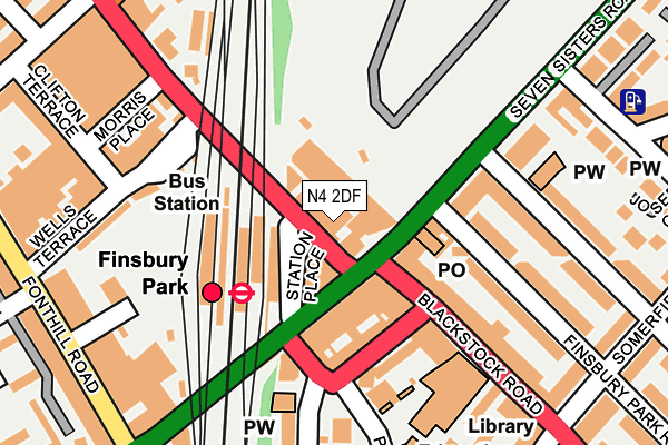 N4 2DF map - OS OpenMap – Local (Ordnance Survey)