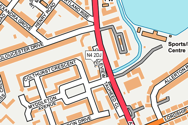 N4 2DJ map - OS OpenMap – Local (Ordnance Survey)