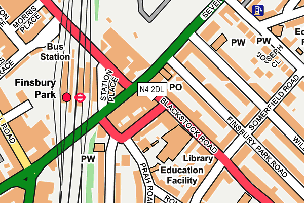 N4 2DL map - OS OpenMap – Local (Ordnance Survey)