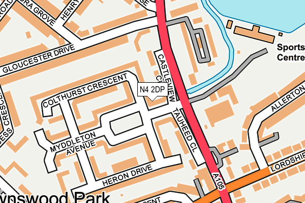 N4 2DP map - OS OpenMap – Local (Ordnance Survey)