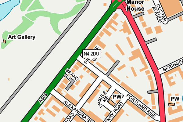 N4 2DU map - OS OpenMap – Local (Ordnance Survey)