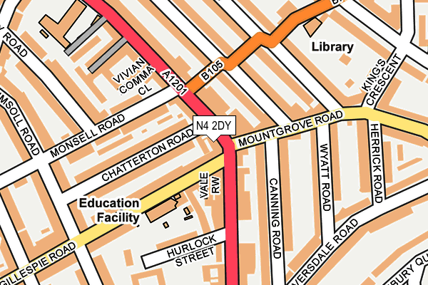 N4 2DY map - OS OpenMap – Local (Ordnance Survey)