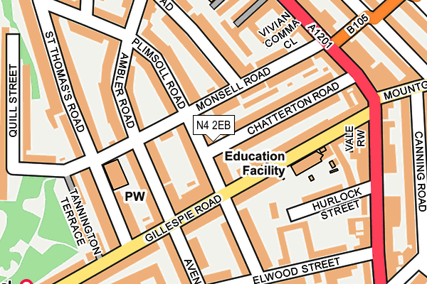 N4 2EB map - OS OpenMap – Local (Ordnance Survey)