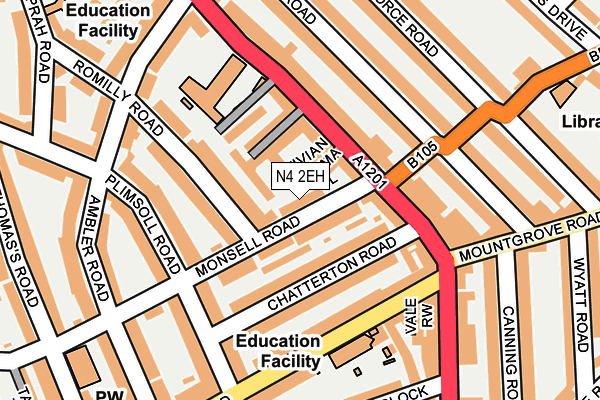 N4 2EH map - OS OpenMap – Local (Ordnance Survey)