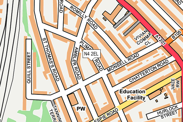 N4 2EL map - OS OpenMap – Local (Ordnance Survey)