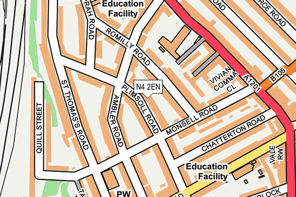 N4 2EN map - OS OpenMap – Local (Ordnance Survey)