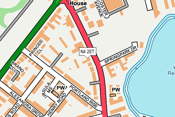 N4 2ET map - OS OpenMap – Local (Ordnance Survey)