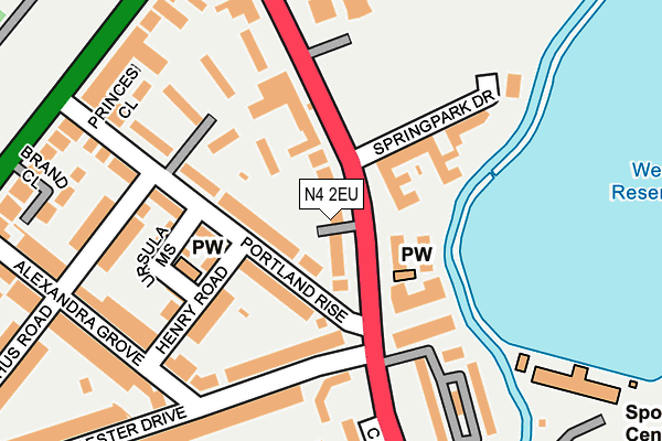 N4 2EU map - OS OpenMap – Local (Ordnance Survey)