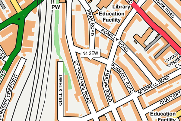 N4 2EW map - OS OpenMap – Local (Ordnance Survey)