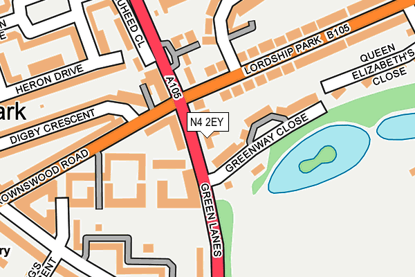 N4 2EY map - OS OpenMap – Local (Ordnance Survey)