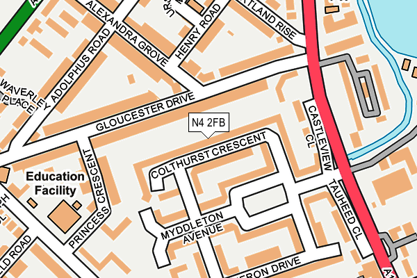 N4 2FB map - OS OpenMap – Local (Ordnance Survey)