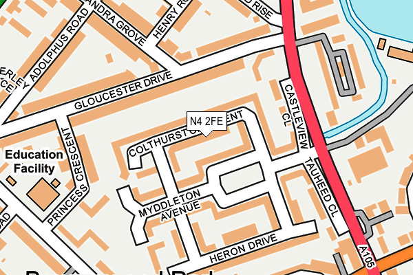 N4 2FE map - OS OpenMap – Local (Ordnance Survey)