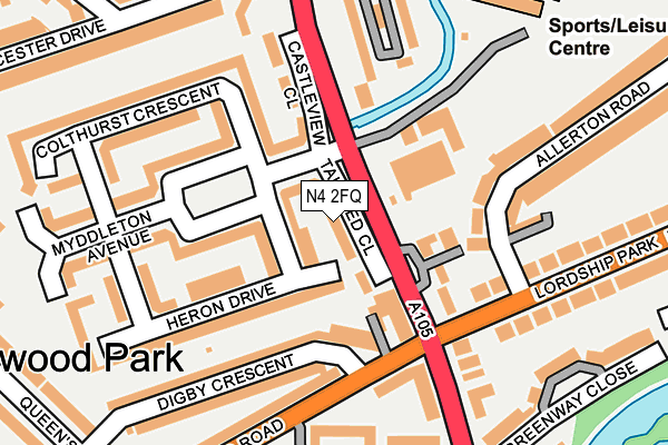 N4 2FQ map - OS OpenMap – Local (Ordnance Survey)