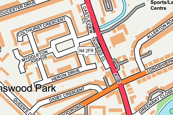 N4 2FR map - OS OpenMap – Local (Ordnance Survey)